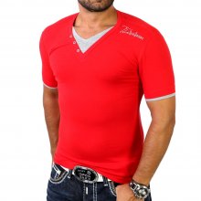 Redbridge R-1544 Layer Style V-Neck T-Shirt Rot