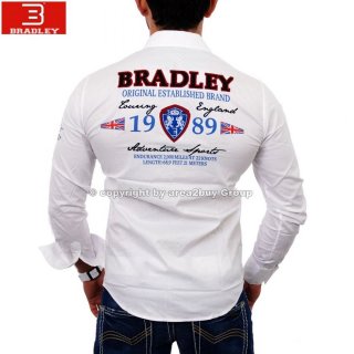 Bradley B-304 Exklusiv party Club Langarm Hemd D-Blau M