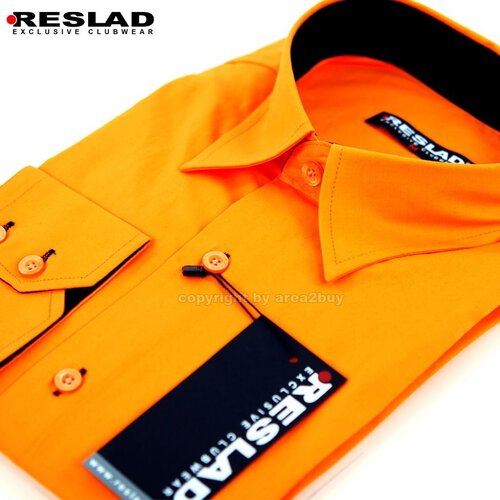 Reslad RS-7005 Vancouver Party Club Kontrast Hemd Orange S