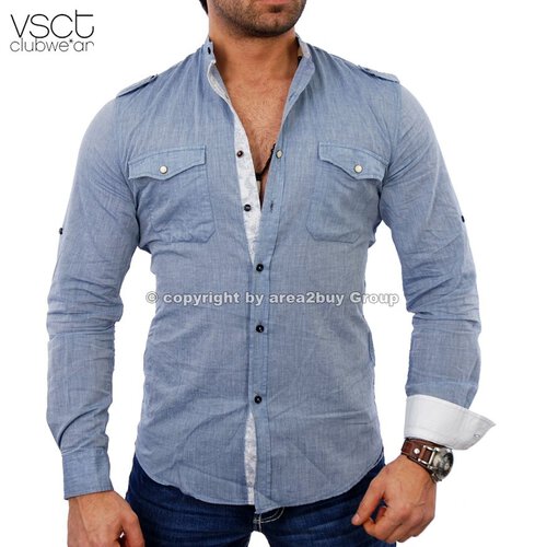 Vsct V-5640395 Party Club Style Sommer Hemd blau L
