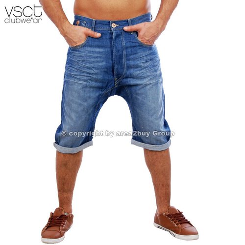 vsct V-5640138 Low Drop Style Bermuda Jeans kurze Hose, blau W 32