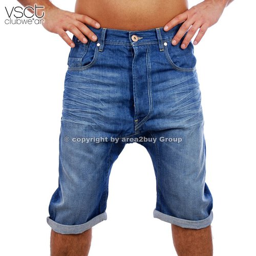 vsct V-5640138 Low Drop Style Bermuda Jeans kurze Hose, blau W 32