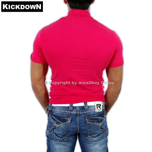 Kickdown K-1988 4-Button Style T-Shirt Pink