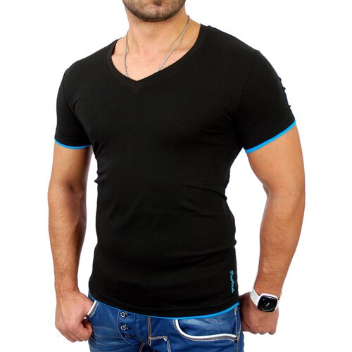 Reslad Herren T-Shirt Miami RS-5050 Schwarz-Trkis XL