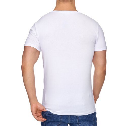 Reslad Herren V-Neck T-Shirt RS-5052 Wei XL
