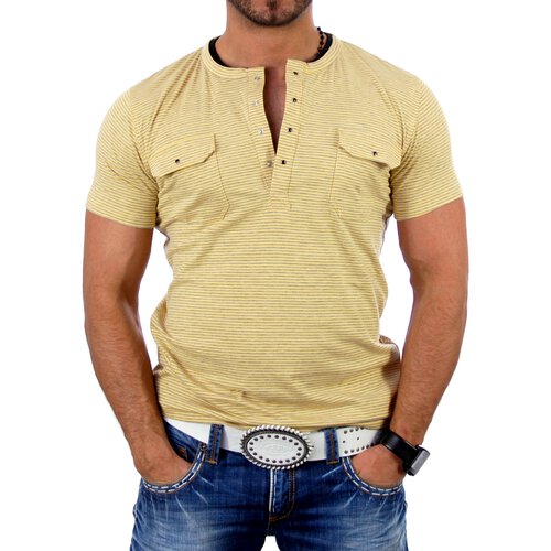 Reslad Herren Striped T-Shirt 4004 Gelb L