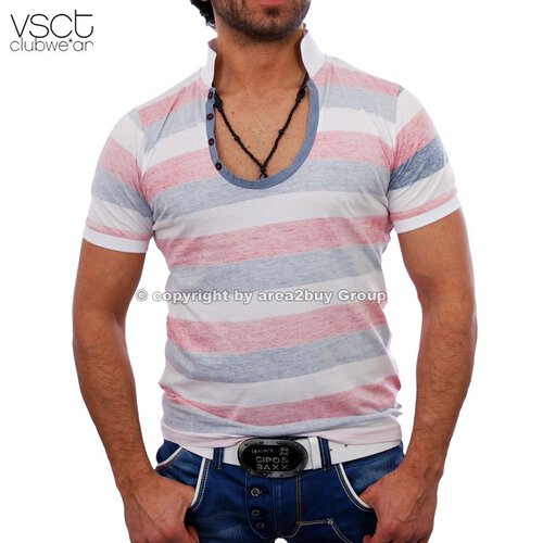 Vsct V-5640351 ringle tee man Party Clubwear T-shirt rot wei