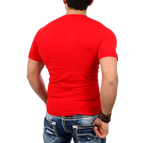 Redbridge Herren V-Neck 2in1 Layer Style T-Shirt RB-1554 Rot S