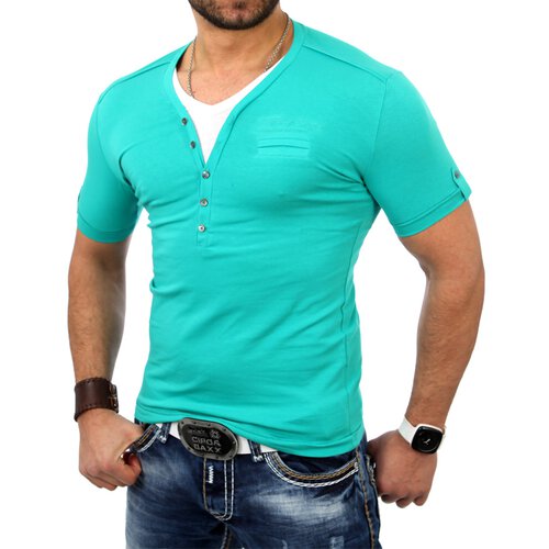 Redbridge Herren V-Neck 2in1 Layer Style T-Shirt RB-1554 Mint XL
