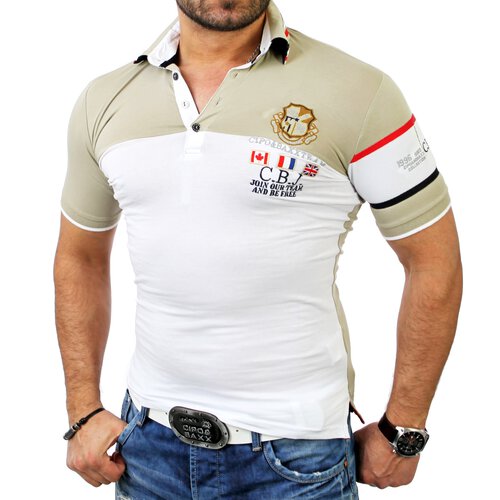 Cipo & Baxx Herren Party Club Style Poloshirt C-5321 Khaki XL