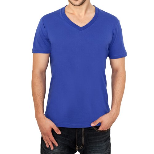 Urban Classics Herren V-Neck Basic T-Shirt TB-169 Blau M
