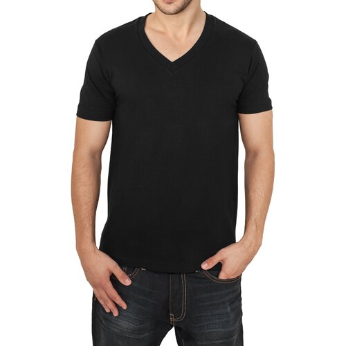 Urban Classics Herren V-Neck Basic T-Shirt TB-169 Schwarz M