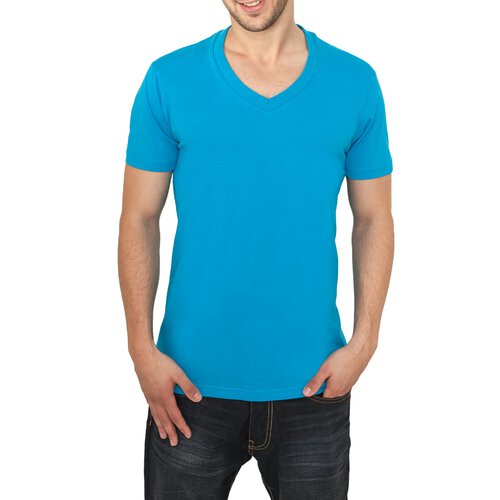 Urban Classics Herren V-Neck Basic T-Shirt TB-169 Trkis L