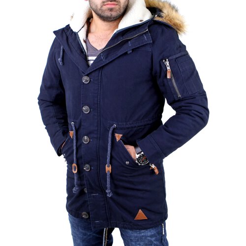 VSCT Herren Clubwear Luxury Parker Winter Mantel Jacke V-5800342 Navy