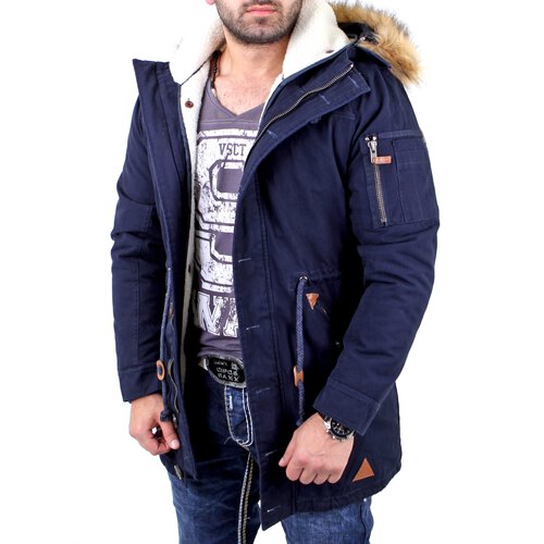 VSCT Herren Clubwear Luxury Parker Winter Mantel Jacke V-5800342 Navy M