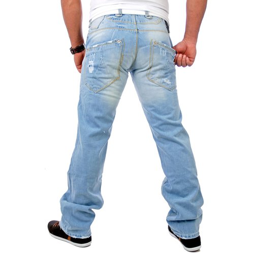 Tazzio Herren Jeans Destroyed Look TZ-1095 Hellblau W30/L34