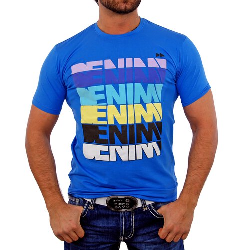 Radio Active T-Shirt Herren DENIM Print RA-007 Blau XL