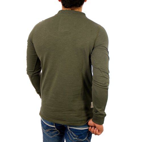 VSCT Sweatshirt Herren Y-Neck Patched Langarm Pullover V-5400316