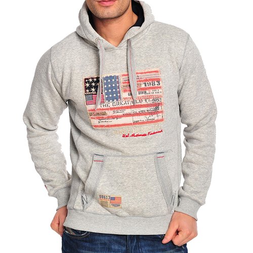 Gangster Unit Sweatshirt Herren Flag America Hoodie GU-618 Grau M