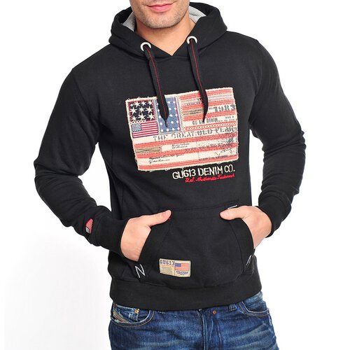 Gangster Unit Sweatshirt Herren Flag America Hoodie GU-618 Schwarz L