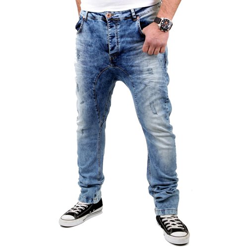 VSCT Herren Jeans Spencer Low Crotch Bleached Style V-5641354 Hellblau W33/L34