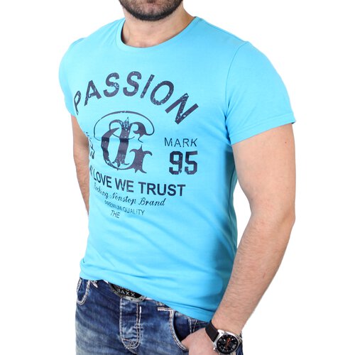 Reslad T-Shirt Herren Basic Passion Print Shirt RS-7373