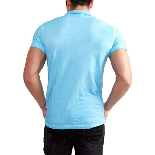 Tazzio T-Shirt Herren Club Polokragen Printed Shirt TZ-15140 Trkis M