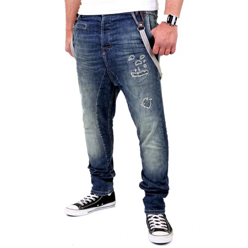 VSCT Jeans Herren Brad Slim Fit Tinted mit Hosentrger V-5641367 Blau