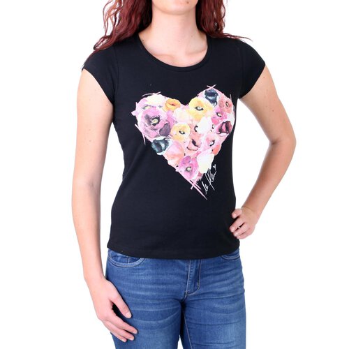 Madonna T-Shirt Damen ARWEN Rcken Spitze Blumenherz Motiv Shirt MF-408078
