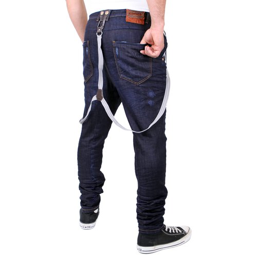 VSCT Jeans Herren Brad Slim Fit Rinsed mit Hosentrger V-5641529 Dunkelblau W31 / L32