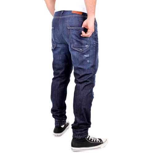 VSCT Herren Jeans Noah Cuffed Watersave Destroyed Jeanshose V-5641569 Blau W32 / L32