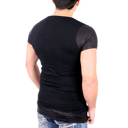Carisma T-Shirt Herren Slim Fit Oversize Totenkopf Print Shirt CRSM-4276 Schwarz M