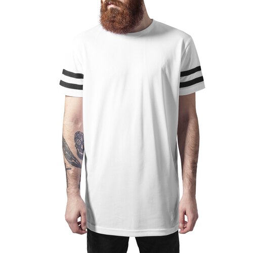 Urban Classics T-Shirt Herren Netz Stripe Mesh Kurzarm Shirt TB-1236 Wei-Schwarz S