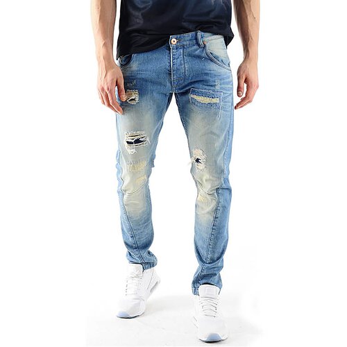 VSCT Jeans Herren Hank Twisted Sunfaded Destroyed Jeanhose V-5641586 Blau W32 / L34