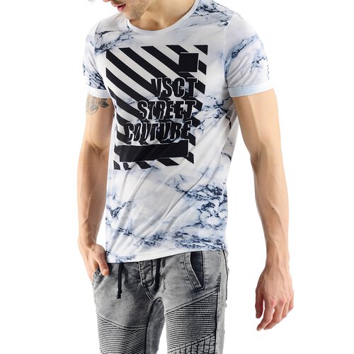 VSCT T-Shirt Herren White Marble Full Print Shirt V-5641715 Original L