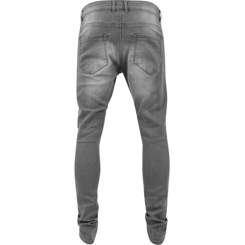 Urban Classics Hose Herren Slim Fit Biker Jeans TB-1436 Grau W32