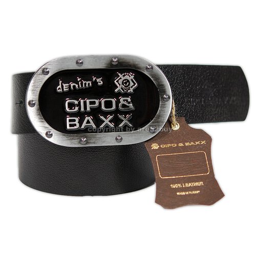 Cipo & Baxx Grtel Herren Echt Leder Modegrtel aus Rindsleder C-2092 Schwarz 105 cm
