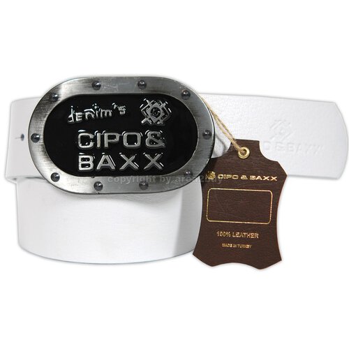 Cipo & Baxx Grtel Herren Echt Leder Modegrtel aus Rindsleder C-2092 Wei 100 cm