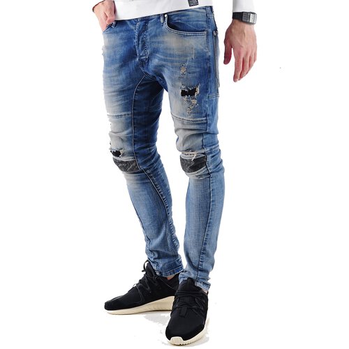 VSCT Jeans Herren Anarchy Heavy Used Blue Stoned Denim Hose V-5641829 Blau