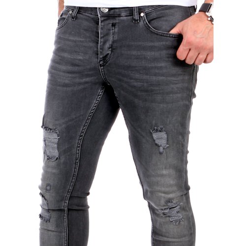 Reslad Jeans Herren Destroyed Look Slim Fit Denim Stretch Jeans-Hose RS-2062