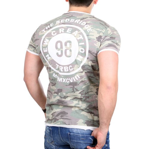 Redbridge T-Shirt Herren Rundhals Camo Rcken-Print Layer-Shirt RB-1138