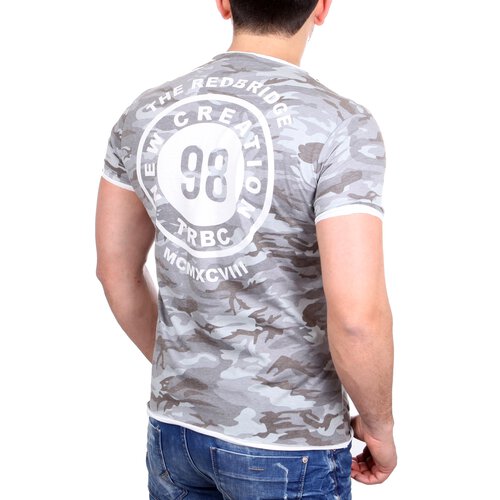 Redbridge T-Shirt Herren Rundhals Camo Rcken-Print Layer-Shirt RB-1138