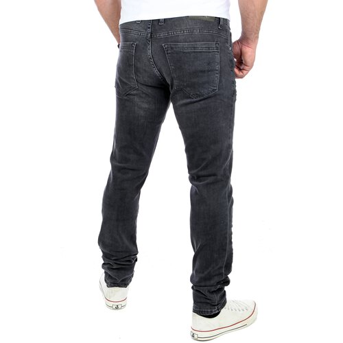 Reslad Jeans-Herren Destroyed Look Slim Fit Stretch Denim Jeans-Hose RS-2072