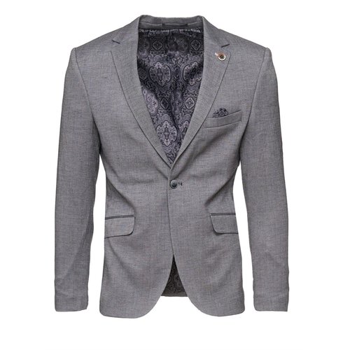 Reslad Herren Anzug-Sakko Casual Blazer Freizeit-Jacke RS-9012 Grau