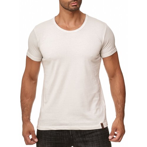 Reslad Herren Mnner-Shirt Vintage Look Basic Rundhals Kurzarm T-Shirt RS-5035