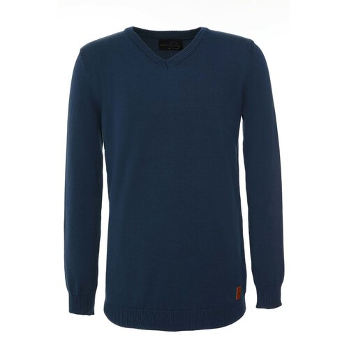 Reslad Pullover Herren Strickpullover Strick Pulli fr Mnner | bequeme Baumwolle Herrenpullover Sweater V-Auschnitt Basic RS-1051