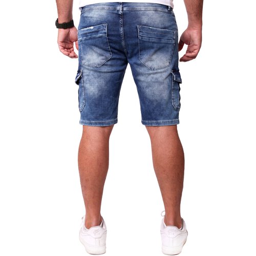 Reslad Cargo Jeans Shorts Herren Kurze Hosen Sommer - Sweathose in Jeansoptik l Stretch Denim Mnner Jeansshorts l Hose Slim Fit RS-2099