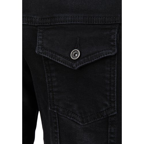 Reslad Herren Jeansjacke Denim 2in1 Style Mnner Jeans Jacke bergangsjacke mit Kapuze RS-9035