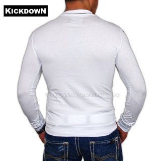 Kickdown K-1966 Longshirt Longsleeve Langarm T-shirt Weiß