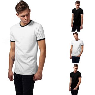 Urban Classics T-Shirt Herren Ringer Kontrast Kurzarm Shirt TB-1566